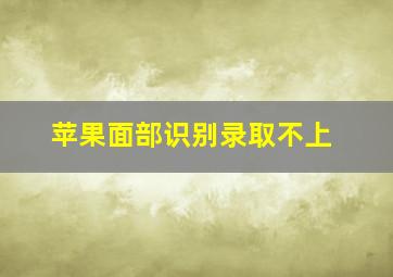 苹果面部识别录取不上