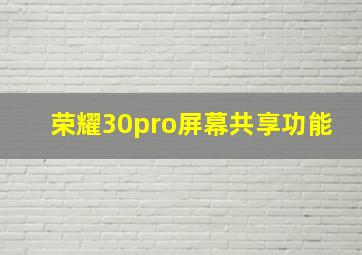 荣耀30pro屏幕共享功能