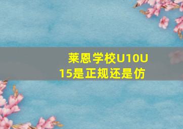 莱恩学校U10U15是正规还是仿