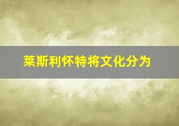 莱斯利怀特将文化分为