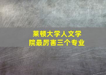 莱顿大学人文学院最厉害三个专业