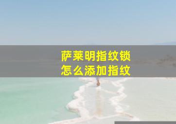 萨莱明指纹锁怎么添加指纹