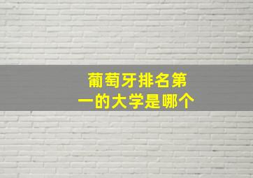 葡萄牙排名第一的大学是哪个