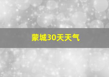 蒙城30天天气