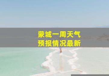 蒙城一周天气预报情况最新