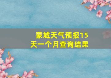 蒙城天气预报15天一个月查询结果