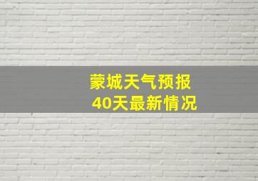 蒙城天气预报40天最新情况