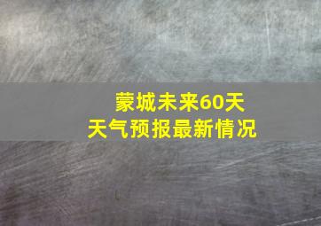 蒙城未来60天天气预报最新情况