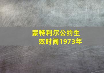 蒙特利尔公约生效时间1973年