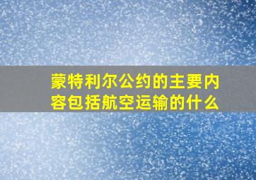 蒙特利尔公约的主要内容包括航空运输的什么