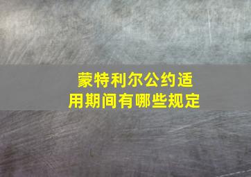 蒙特利尔公约适用期间有哪些规定