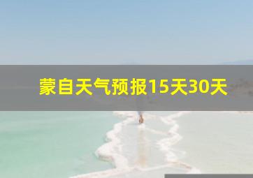 蒙自天气预报15天30天