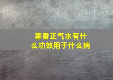 藿香正气水有什么功效用于什么病