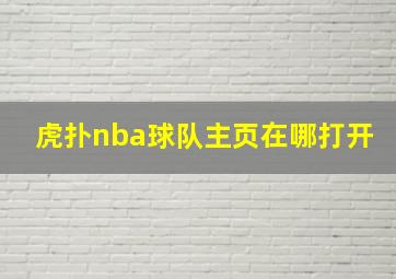 虎扑nba球队主页在哪打开