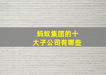 蚂蚁集团的十大子公司有哪些