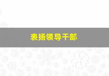 表扬领导干部