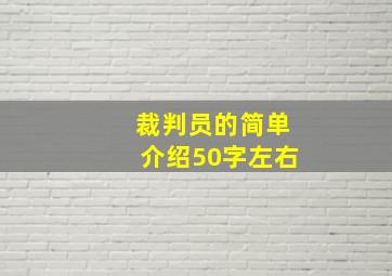 裁判员的简单介绍50字左右