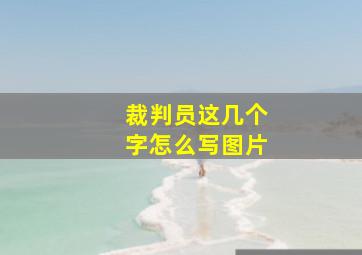 裁判员这几个字怎么写图片