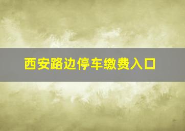 西安路边停车缴费入口