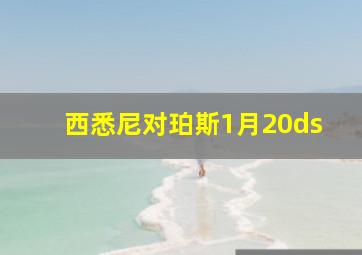 西悉尼对珀斯1月20ds