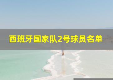 西班牙国家队2号球员名单