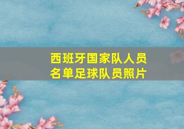 西班牙国家队人员名单足球队员照片