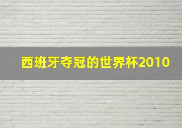 西班牙夺冠的世界杯2010