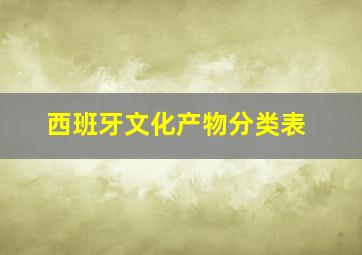 西班牙文化产物分类表