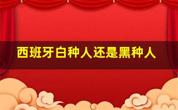 西班牙白种人还是黑种人