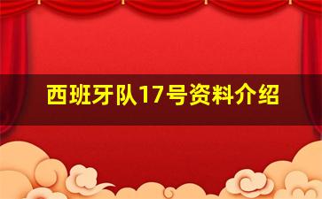 西班牙队17号资料介绍