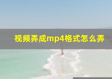 视频弄成mp4格式怎么弄