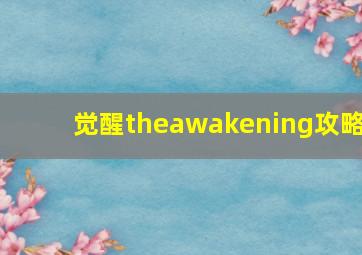 觉醒theawakening攻略