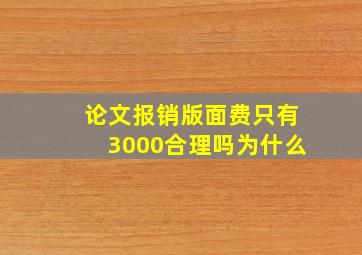 论文报销版面费只有3000合理吗为什么