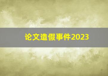 论文造假事件2023