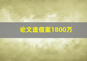 论文造假案1800万