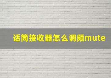 话筒接收器怎么调频mute