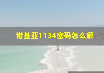 诺基亚1134密码怎么解