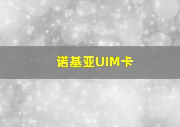 诺基亚UIM卡