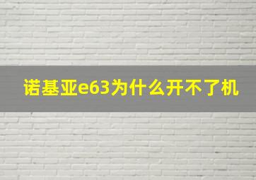 诺基亚e63为什么开不了机