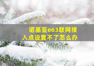 诺基亚e63联网接入点设置不了怎么办