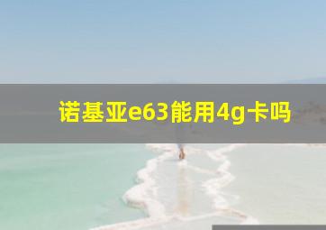 诺基亚e63能用4g卡吗