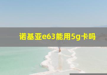 诺基亚e63能用5g卡吗