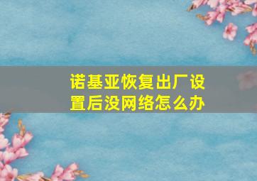 诺基亚恢复出厂设置后没网络怎么办