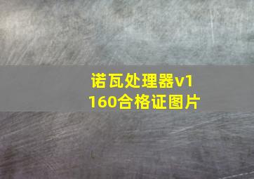 诺瓦处理器v1160合格证图片