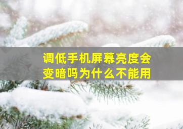 调低手机屏幕亮度会变暗吗为什么不能用