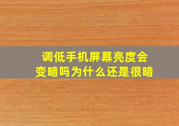 调低手机屏幕亮度会变暗吗为什么还是很暗