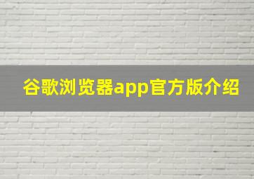 谷歌浏览器app官方版介绍