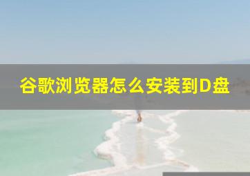 谷歌浏览器怎么安装到D盘