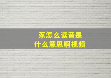 豕怎么读音是什么意思啊视频