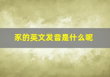 豕的英文发音是什么呢